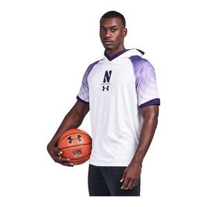 Northwestern Wildcats Under Armour Armourfuse SS Hooded Shooter Shirt Size L NEW